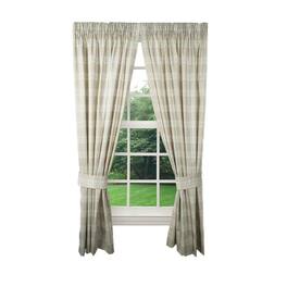 Ellis Curtain - Bartlett Unlined 2-Piece Window Curtain Tailored Panels Pair with Ties - 90x84 - Natural