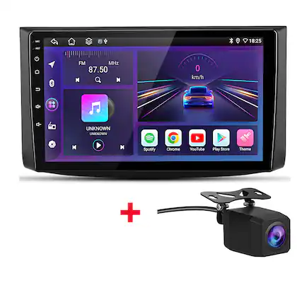 MBO 18:25 RST FM MHz 87.50 K M 0 km/h + UNKNOWN UNKNOWN M Spotify Chrome YouTube Play Store Theme +