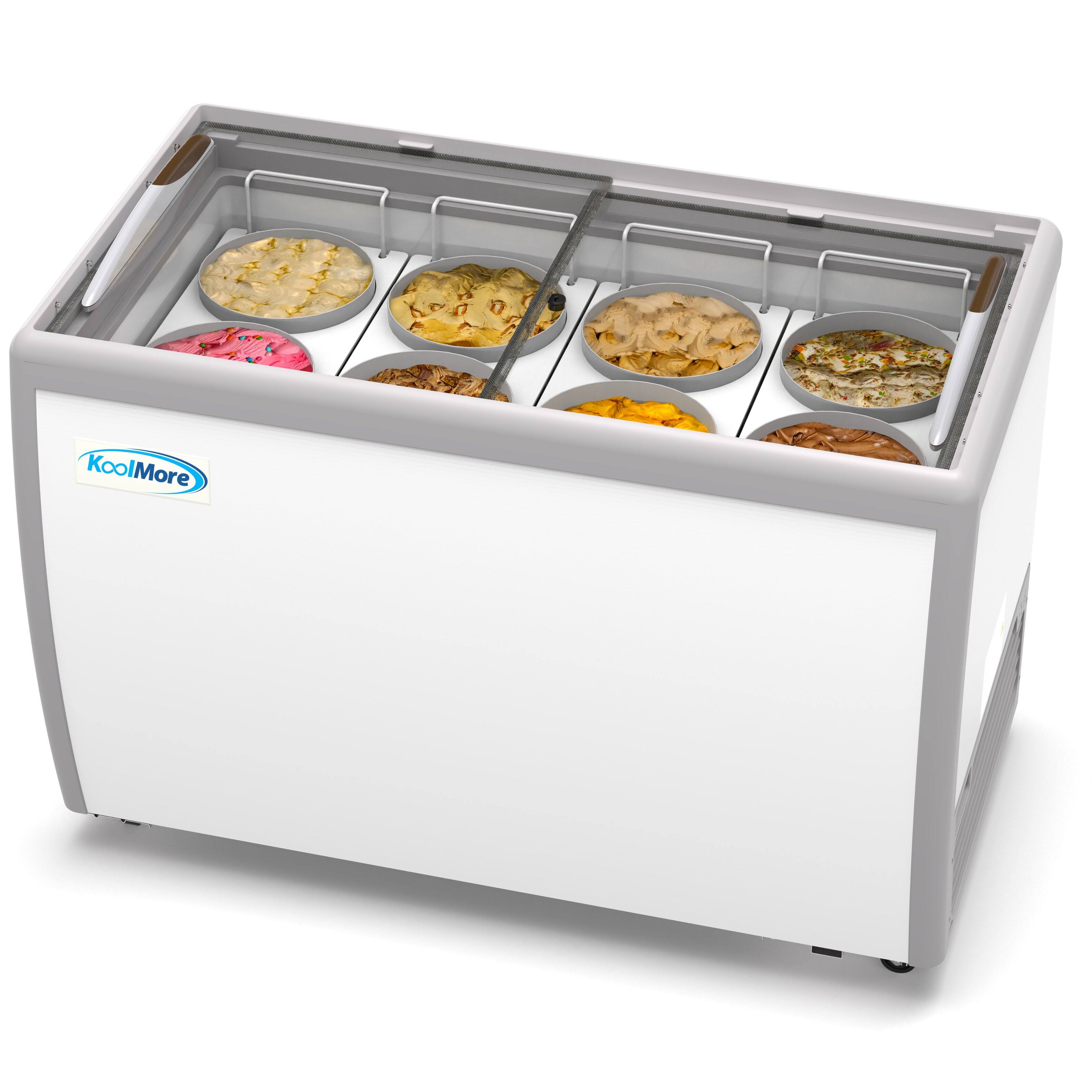 Alt View 1. Koolmore - 50 in. 8 Tub Ice Cream Dipping Cabinet Display Freezer with Sliding Glass Door, 13 cu. ft. KM-ICD-49SD. - White.
