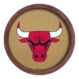 The Fan-Brand - Chicago Bulls 20.25'' Round Faux Barrel Framed Cork Board - Multicolor