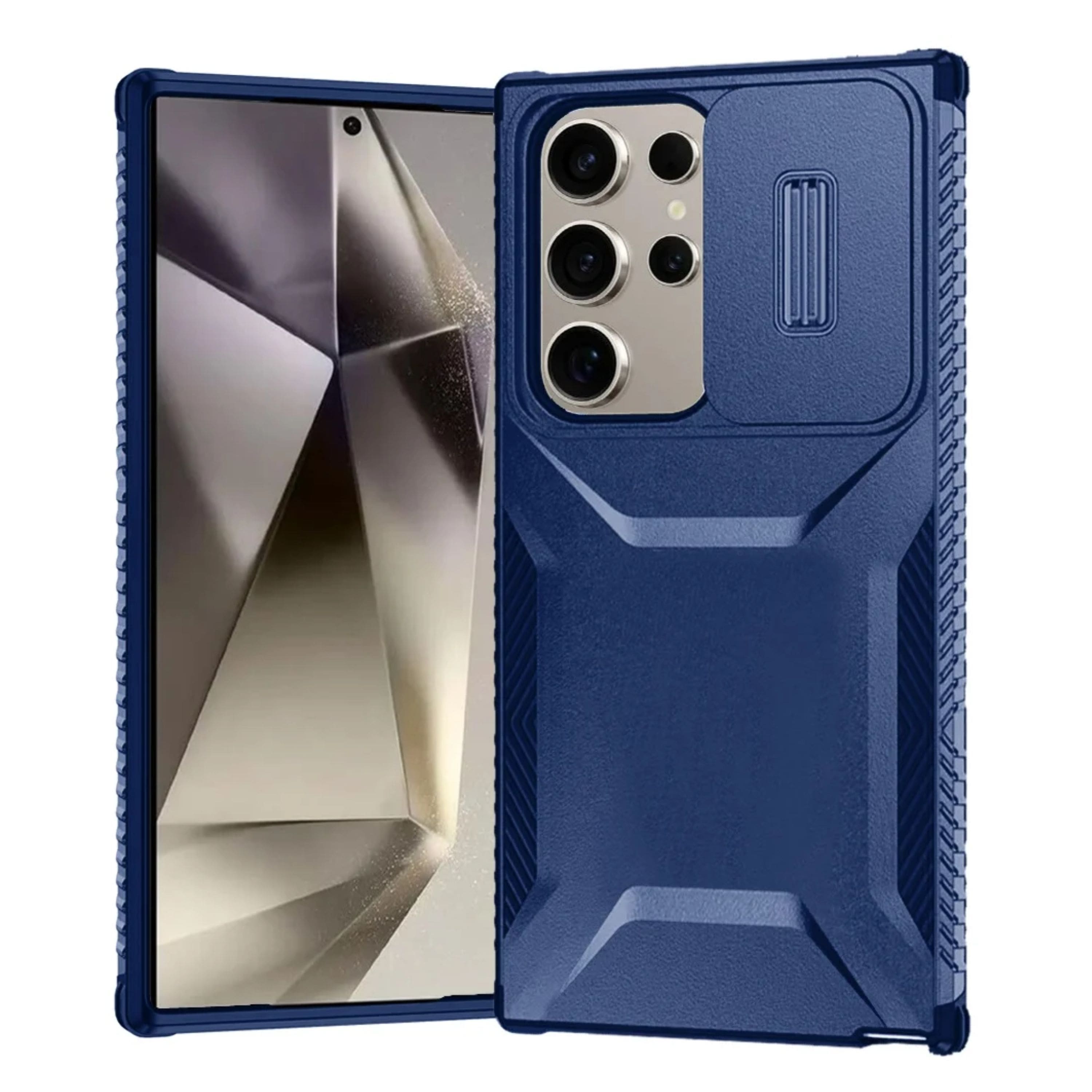 Kitcheniva - Tactical Side Grip Case With Sliding Lens Shield & Tempered Glass For Samsung S25 Ultra - Dark Blue price history on PriceWatchPro