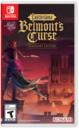NINTENDO SWITCH Castlevania Night One Belmont's Curse MIDNIGHT EDITION
TEEN ADOLESCENTS T ESRB 2026 Konami Digital Entertainment
KONAMI - T (Teen 13+)
