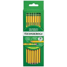 Ticonderoga - The World's Best Pencil Pre-Sharpened Wooden Pencil, 2.2mm, #2 Soft Lead, 18/Pack (X13818X)