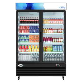 Koolmore - 53 in. Commercial Merchandiser Refrigerator with Two Swinging Glass Doors,45 cu. ft. and LED Lighting - Black