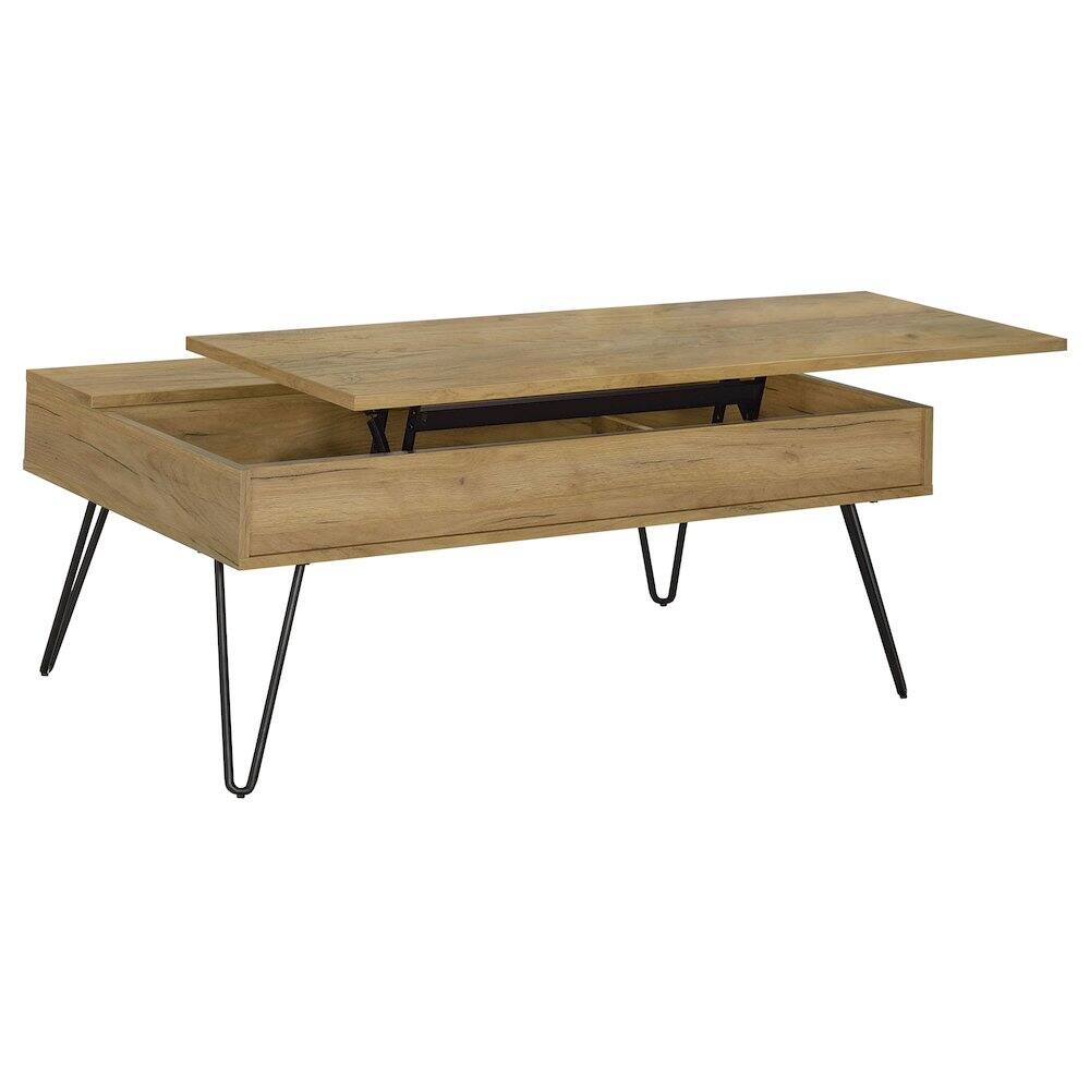 Front. Coaster Co. of America - Fanning Engineered Wood Lift Top Coffee Table Golden Oak - Brown.