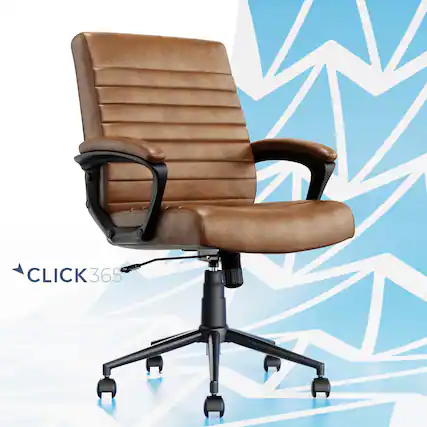 Front. Click365 - Transform 3.0 Extra Comfort Ergonomic Mid-Back Desk Chair - Cognac.