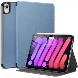 DTTO - Protective Case for iPad mini 7 (A17 Pro) / iPad mini 6, Premium Fabric Texture Hard Cover, Auto Wake/Sleep - Light Blue