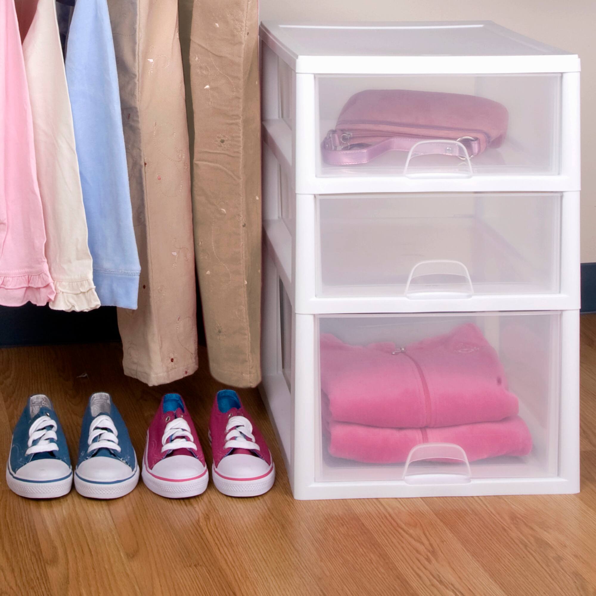 Alt View 2. Sterilite - Sterilite 16 Quart Clear Plastic Stacking Storage Drawer Container Box, 6 Pack - Clear.