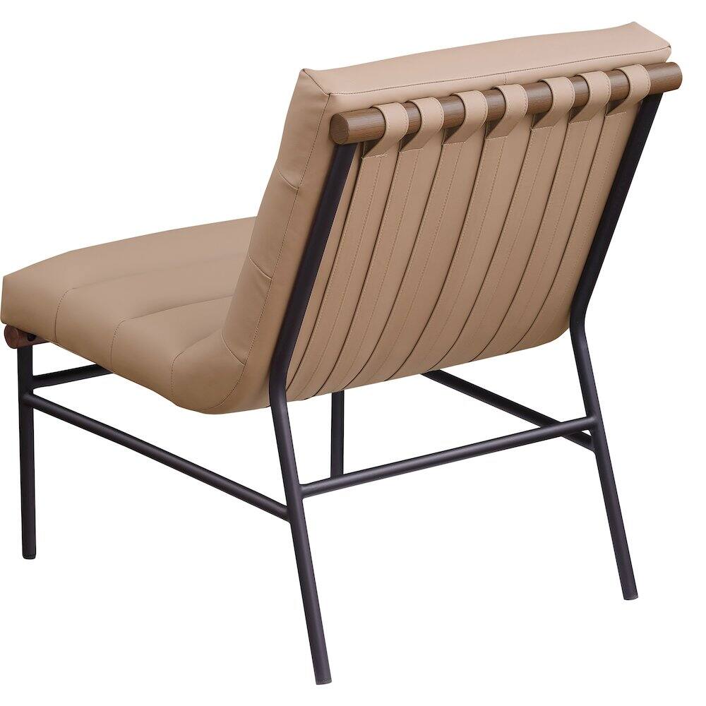 Alt View 4. Meridian Furniture - Burke Tan Vegan Leather Accent Chair - Brown.