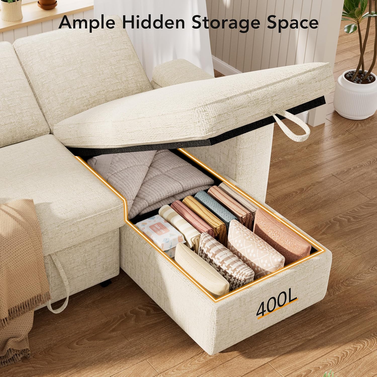 Ample Hidden Storage Space  
400L