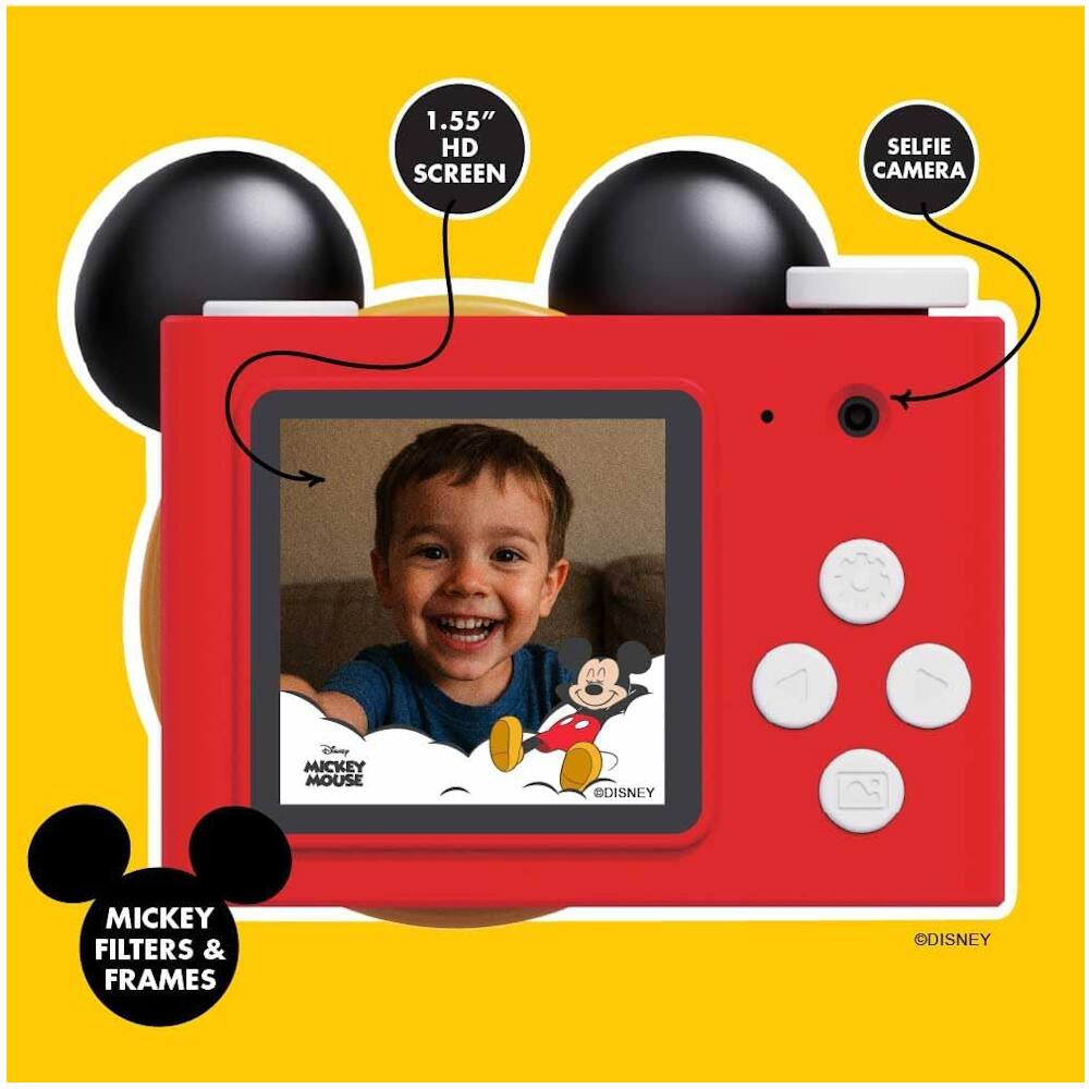 1.55" HD Screen  
Selfie Camera  
Mickey Filters & Frames  
Disney