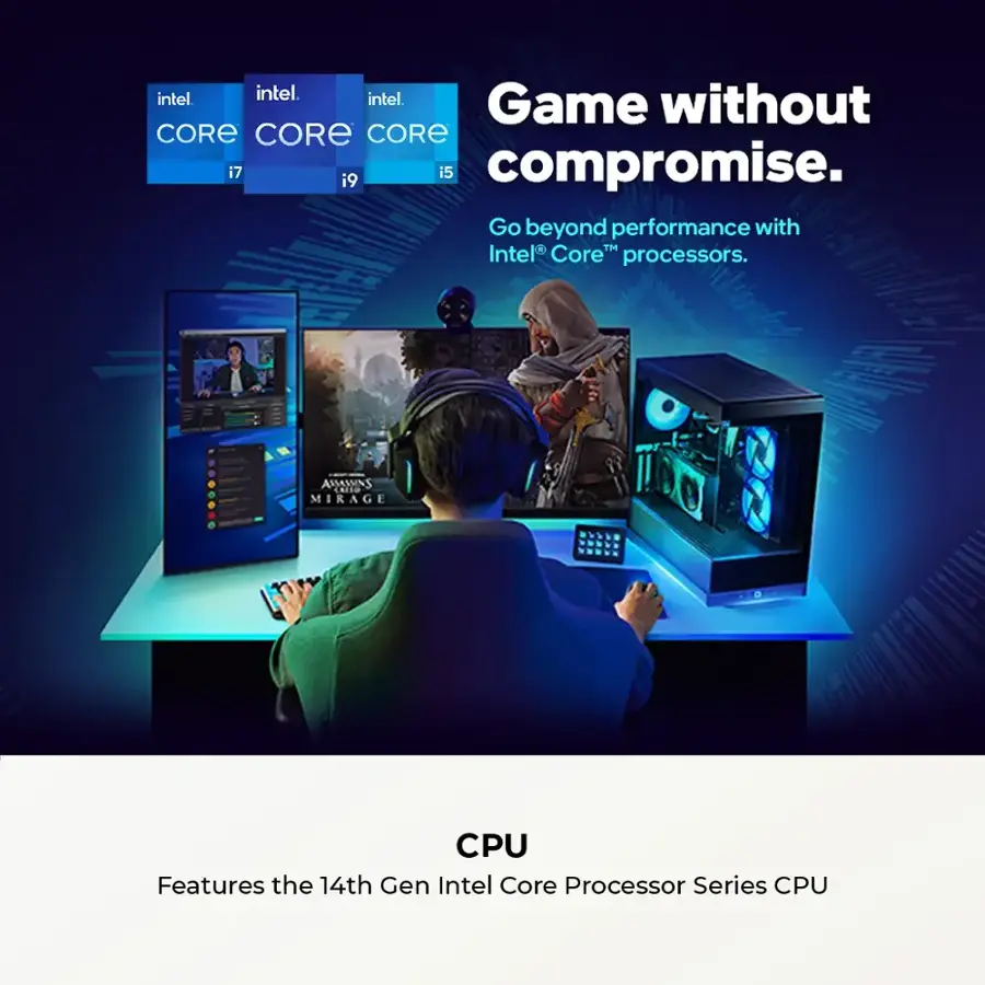 Game without compromise. Go beyond performance with Intel Core i7 19-15 processors.