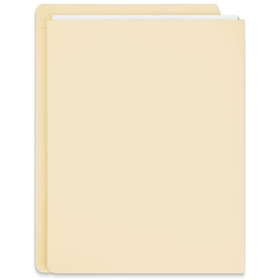Front. Staples - Staples End Tab File Folder, Straight Cut, Letter Size, Manila, Reinforced Tab, 50/Box (ST62572) - Manila.