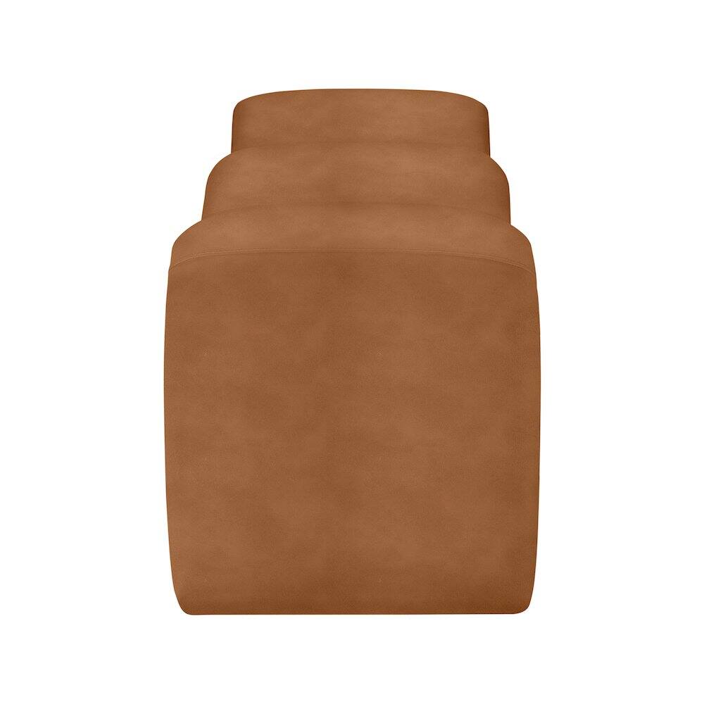 Alt View 3. Meridian Furniture - Willow Cognac Vegan Leather Bench - Brown.