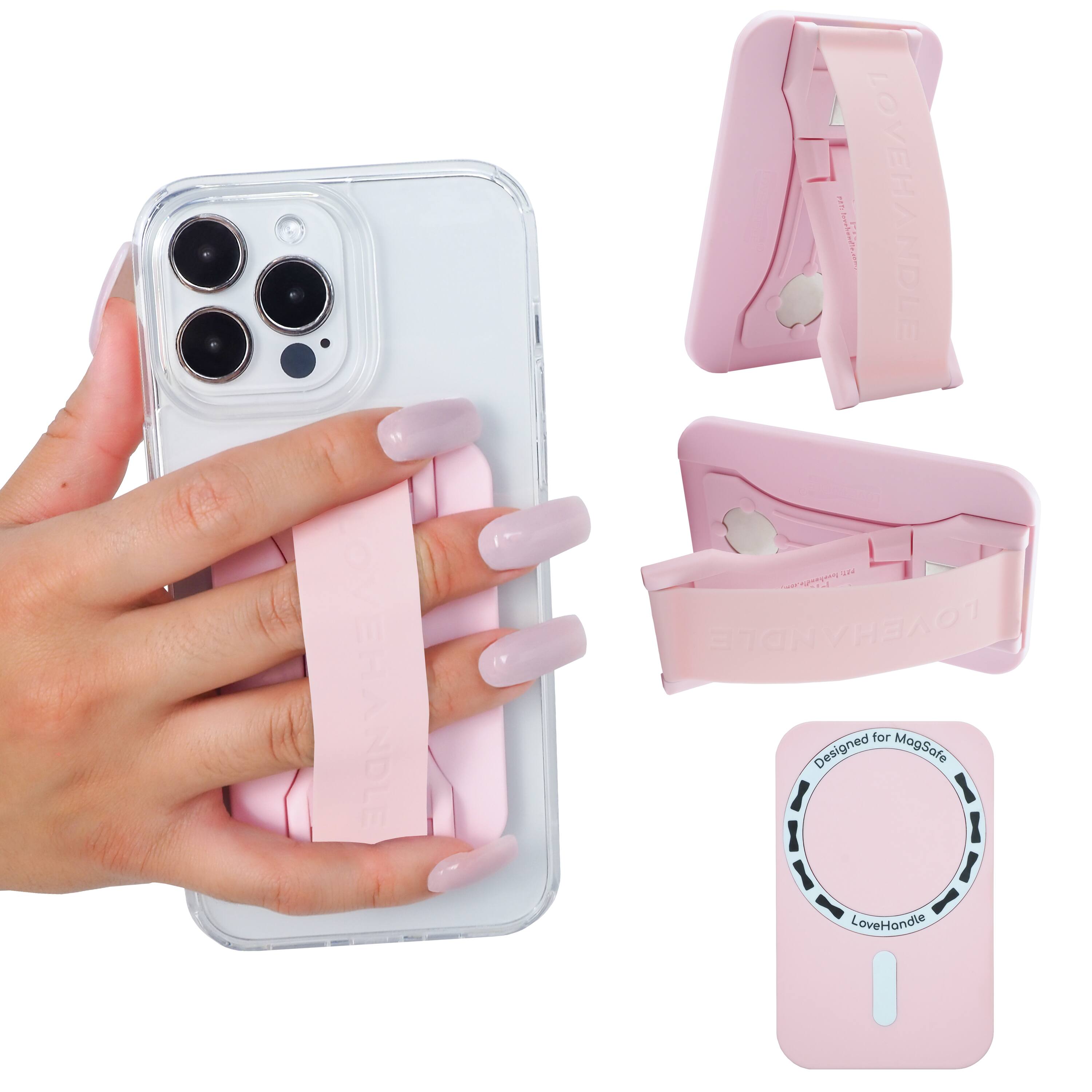 The text on the image reads: "Designed for MogSafe LoveHandle."