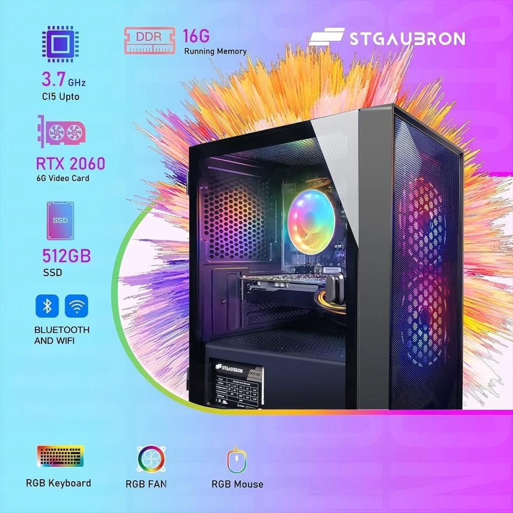 STGAubron Gaming PC Desktop Computer, Intel Core i5 up to 3.7GHz