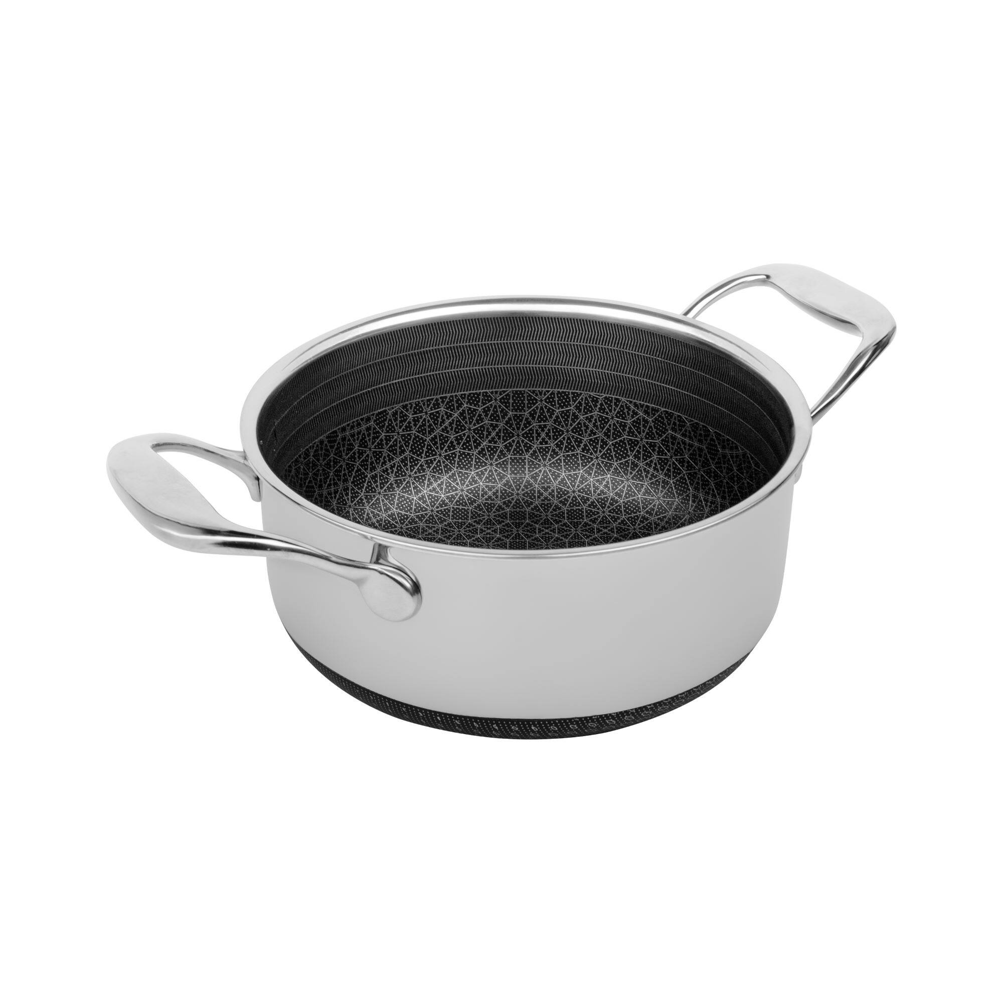 Alt View 1. Livwell Brands - DiamondClad™ 3 Quart Hybrid Nonstick Stainless Steel Stock Pot and Lid, Dishwasher Safe, PFOA-free – Silver/Black - Black/Silver.