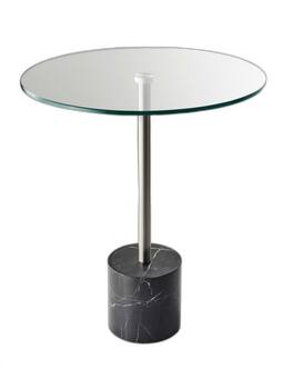 Hivvago - 21 Inch Glass Round End Table - Clear