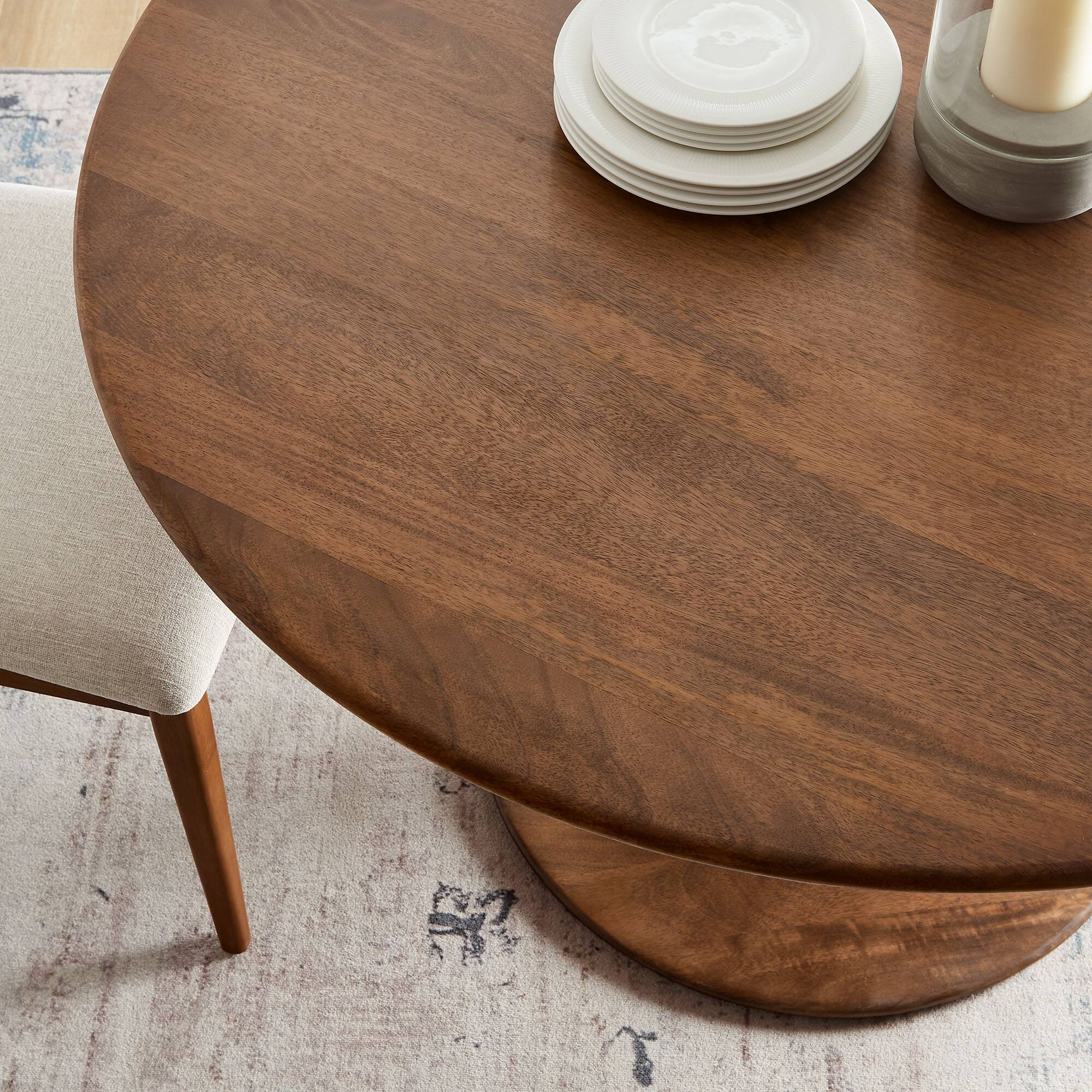 Alt View 7. Modway - Lippa 48" Round Solid Wood Dining Table by Modway - Walnut.