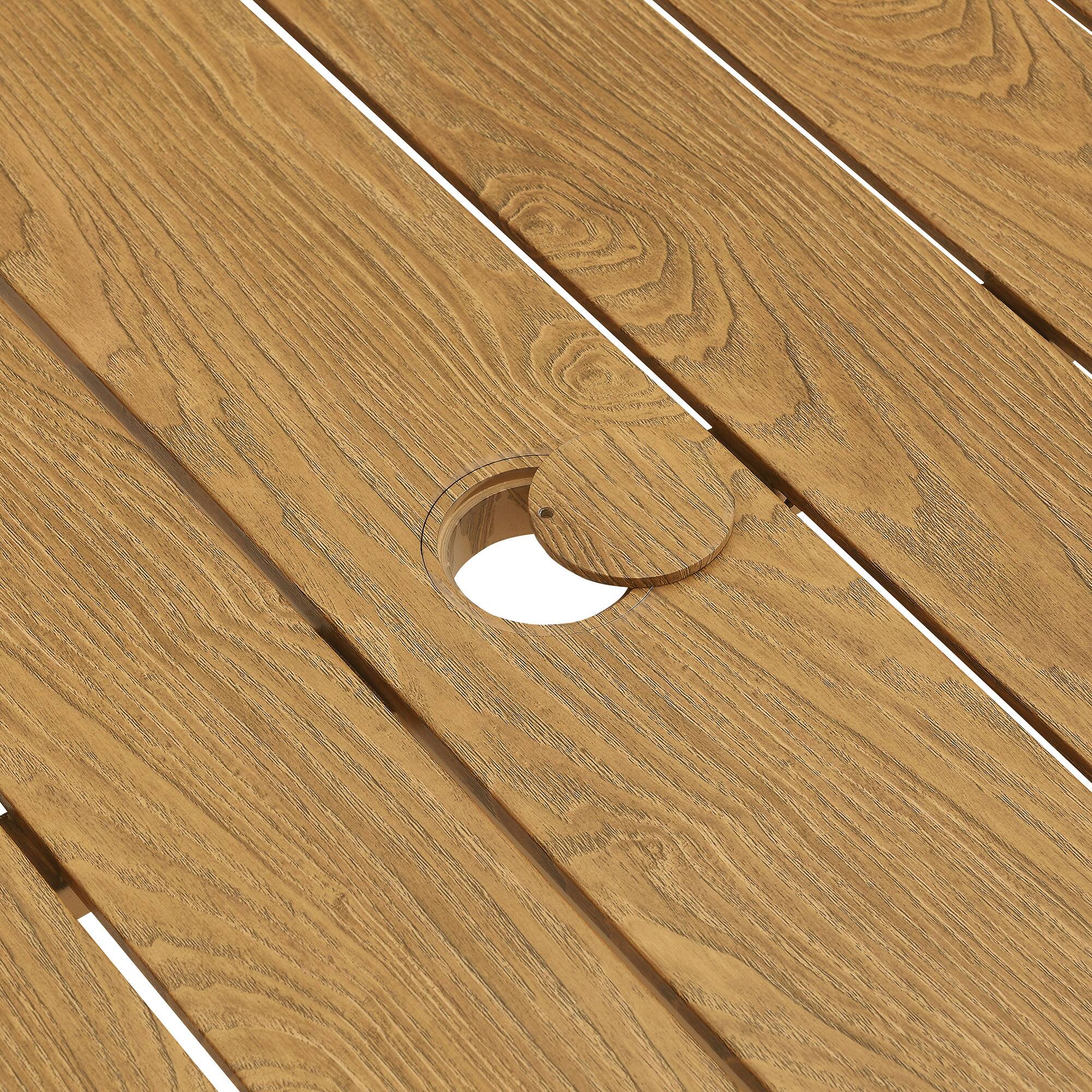Alt View 5. Modway - Parkland 76" Outdoor Patio Aluminum Dining Table by Modway - Natural.