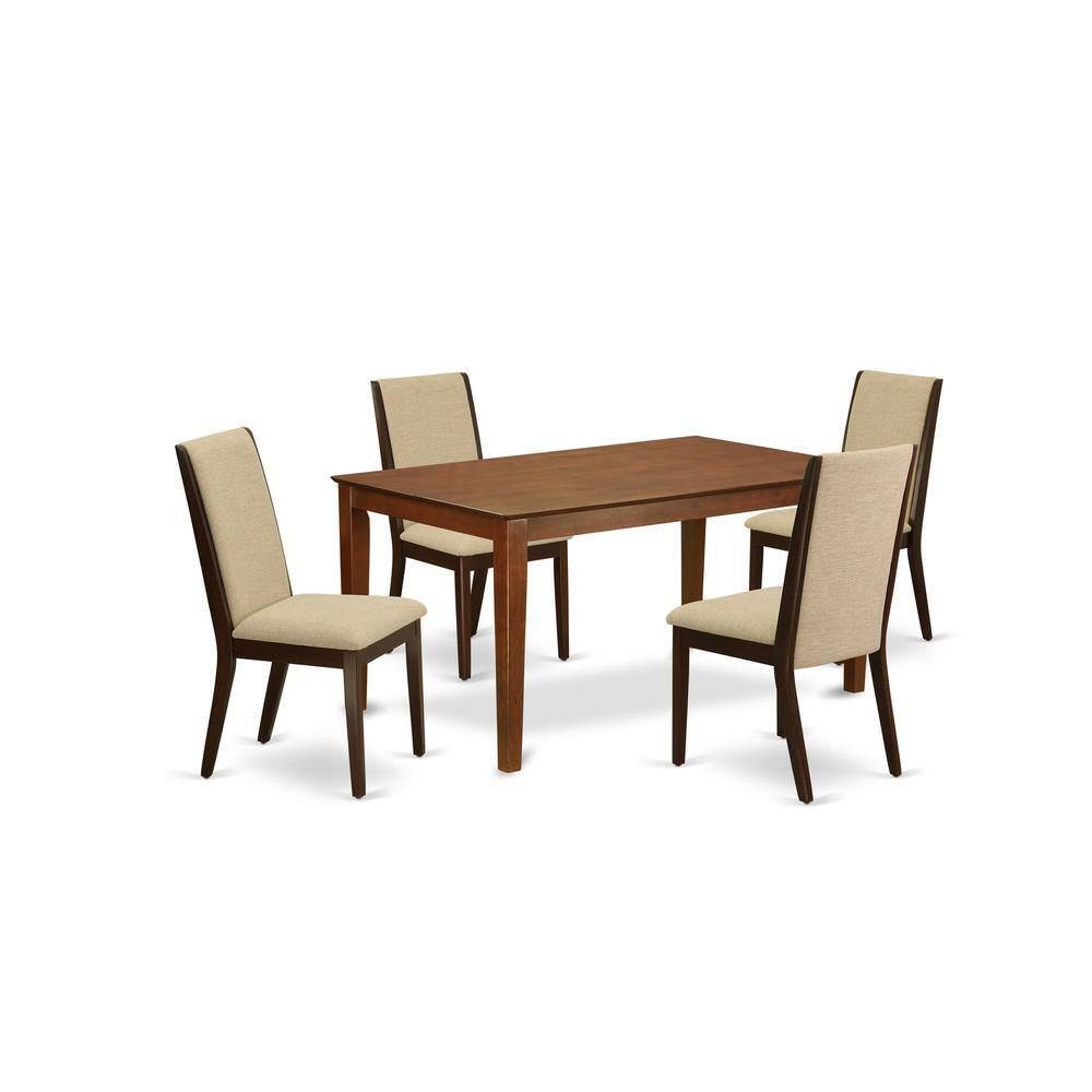 Back. East West Furniture - Dining Room Set Mahogany - Brown.
