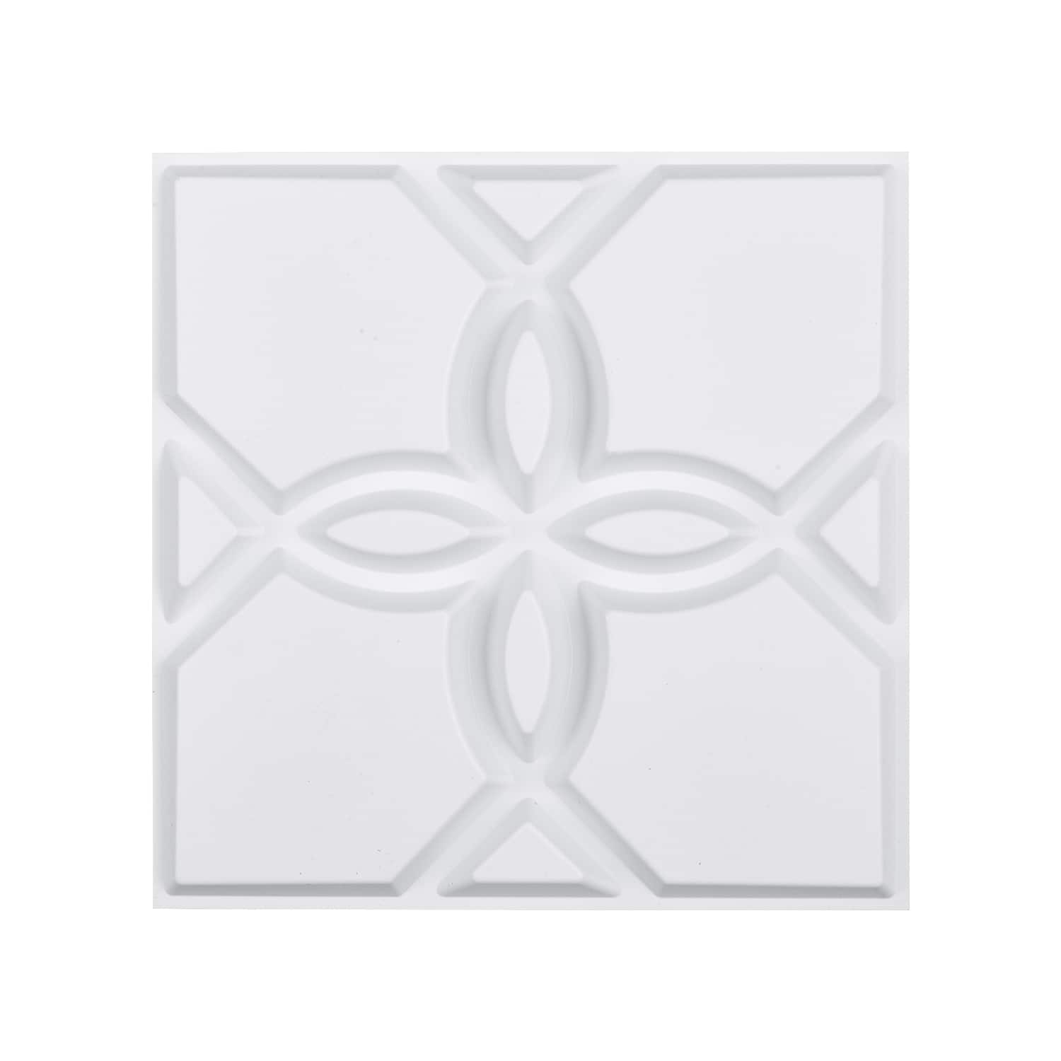 VEVOR - 3D Wall Panels, 33-Pack 11.81 x 11.81 in PVC Modern Art Minimalist Floral Tiles - White