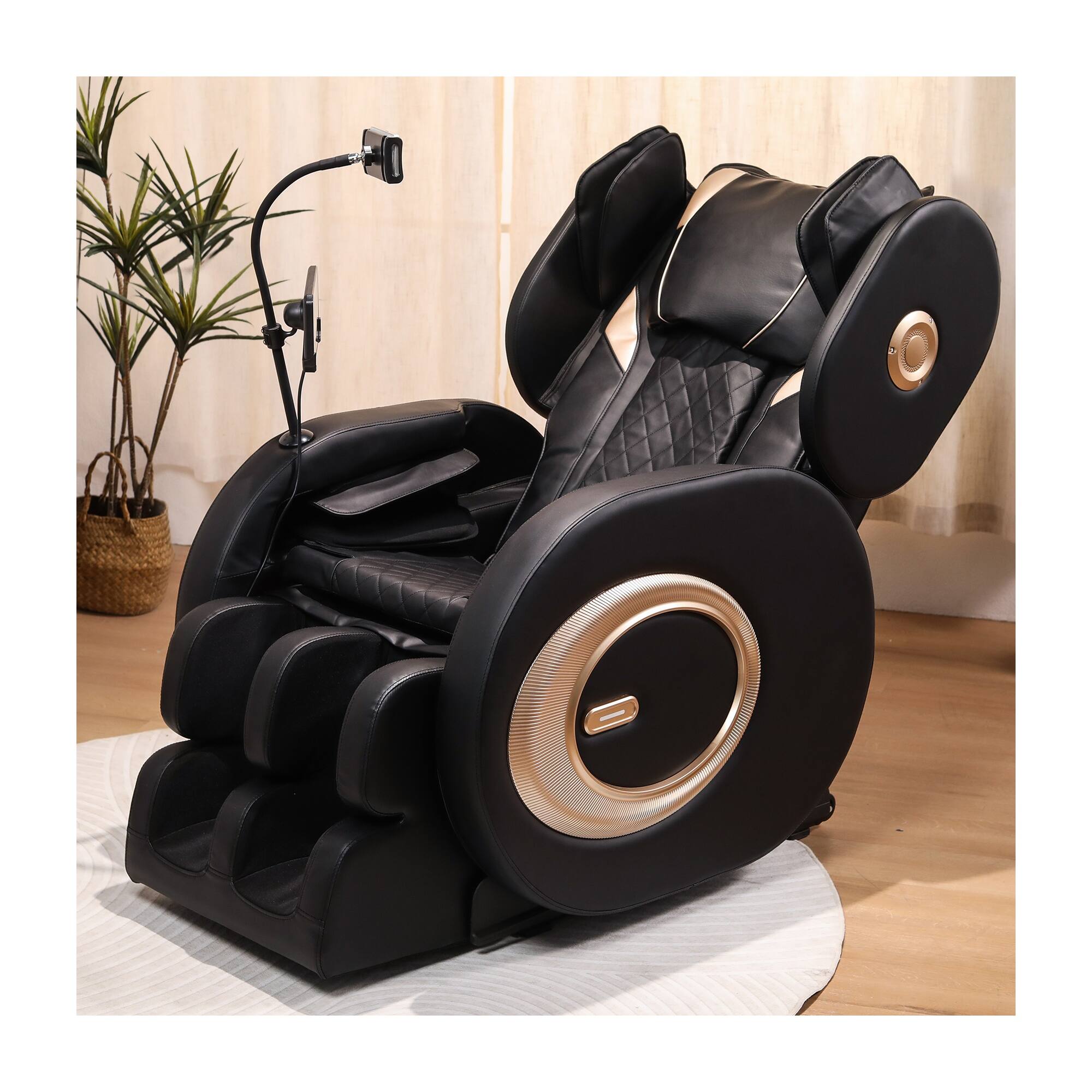 Front. Boyel Living - Full Body Zero Gravity Massage Chair with 6-Roller Massage Heat Air Compression Foot Rollers Bluetooth - Black.