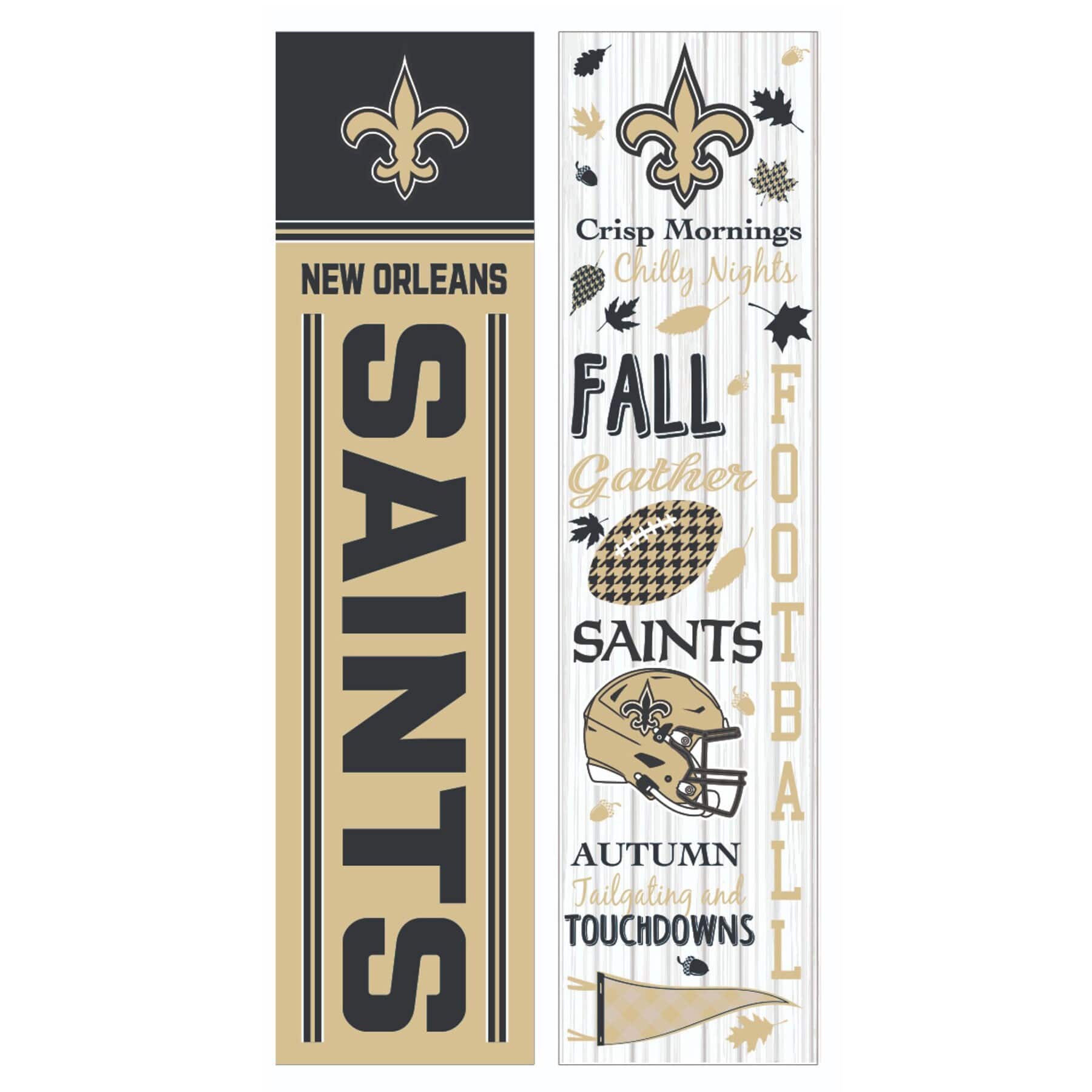 Evergreen Enterprises - New Orleans Saints 47" Double Sided Fall Leaner Fan Sign - Multicolor