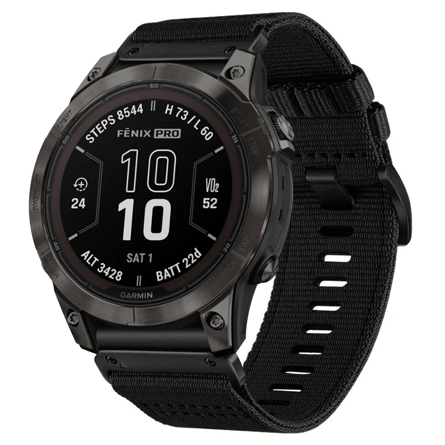 60 ILIGHT 8544 H73/L 60 50 STEPS FÉNIX PRO 60 E STOP CAPENO 10 VO2 EKN 24 52 10 40 20 LAP ALT SAT 1 22d GONN 3428 BATT BACK IL GARMIN