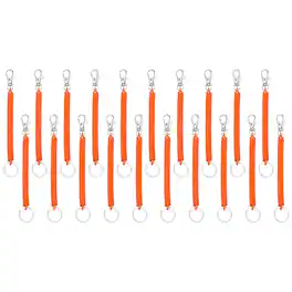 Unique Bargains - Coil Keychain 20pcs Spiral Retractable Spring Stretchy Lanyard Antilost Wristlet Bracelet for Purse, Wallet, Cellphone - Orange