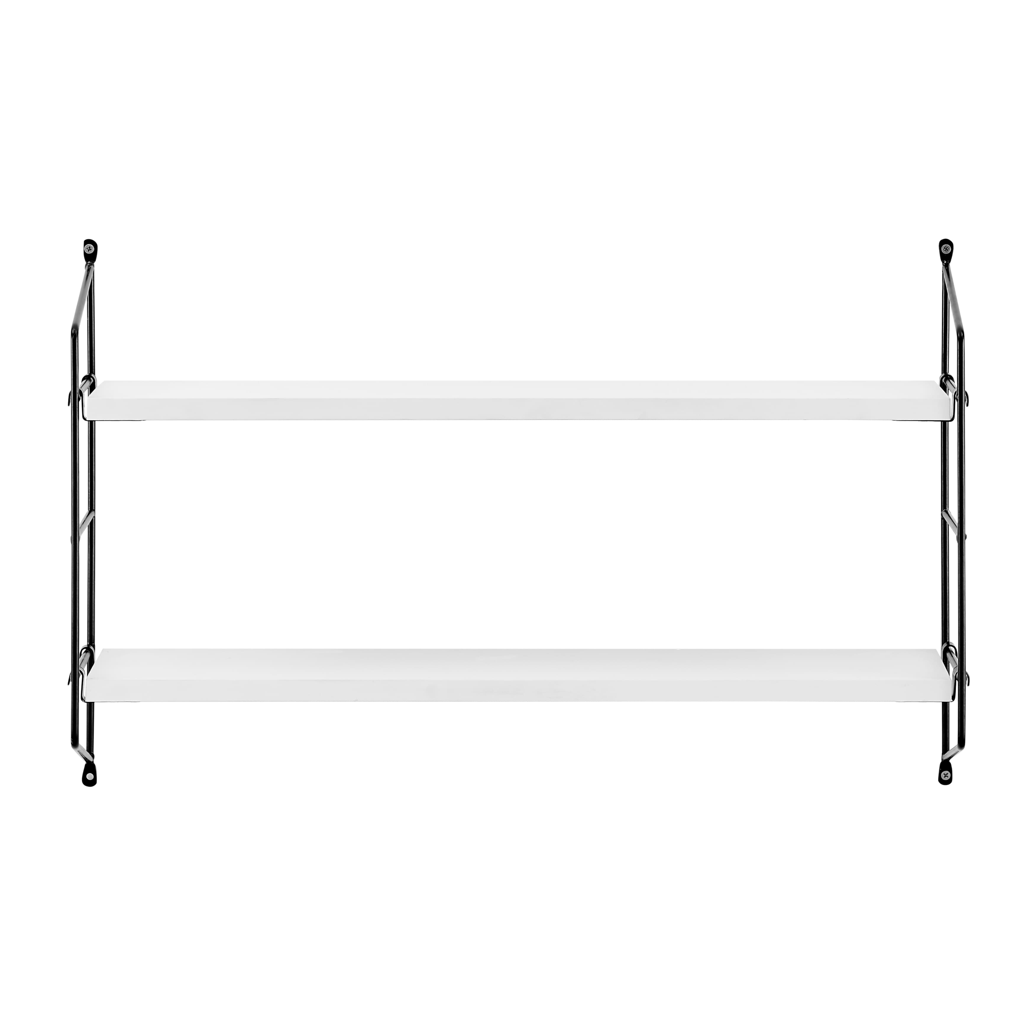 Danya B - Severini Floating Bracket Farmhouse Two-Tier Wall Shelf - Black/ - White