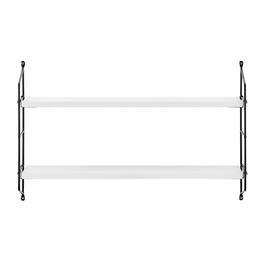 Danya B - Severini Floating Bracket Farmhouse Two-Tier Wall Shelf - Black/ - White