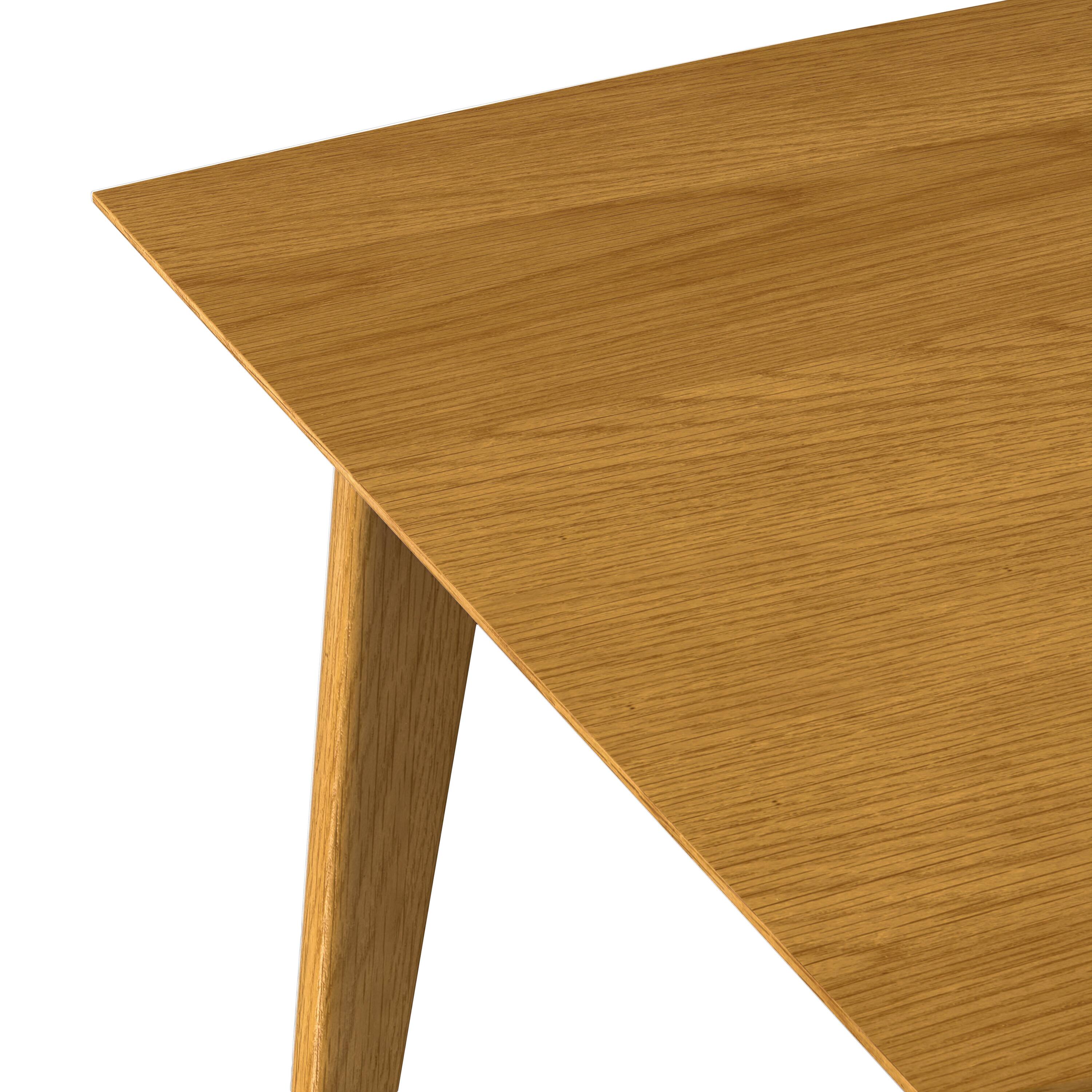 Alt View 4. Simpli Home - Draper SOLID WOOD and Rubberwood 66 inch x 40 inch Rectangle Mid Century Modern Dining Table in OAK WOOD - Oak Veneer.
