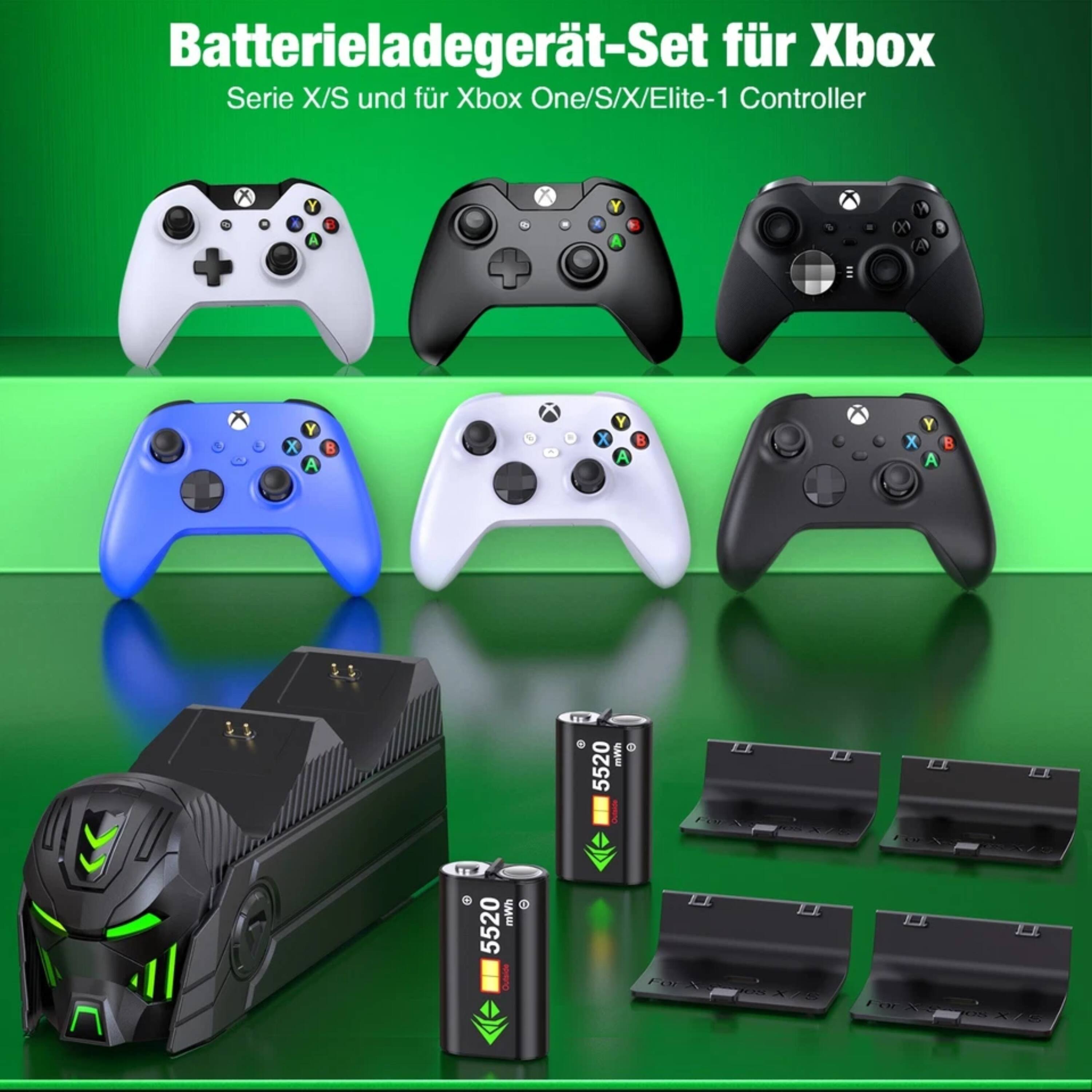 Batterieladegerät-Set für Xbox  
Serie X/S und für Xbox One/S/X/Elite-1 Controller