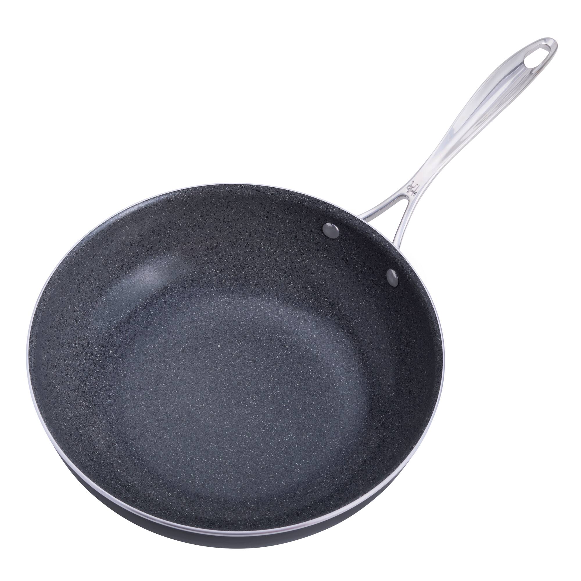 Alt View 1. Henckels - Henckels Capri Ceramic 11-inch Aluminum Ceramic Nonstick Perfect Pan with Lid - Grey.