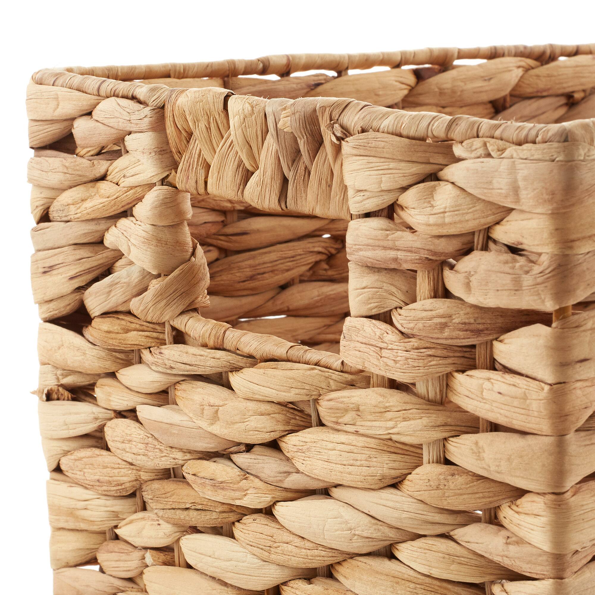 Alt View 5. Casafield - 3 Hyacinth Storage Baskets with Handles - Woven Nesting Bin Organizers - Natural - Hyacinth.