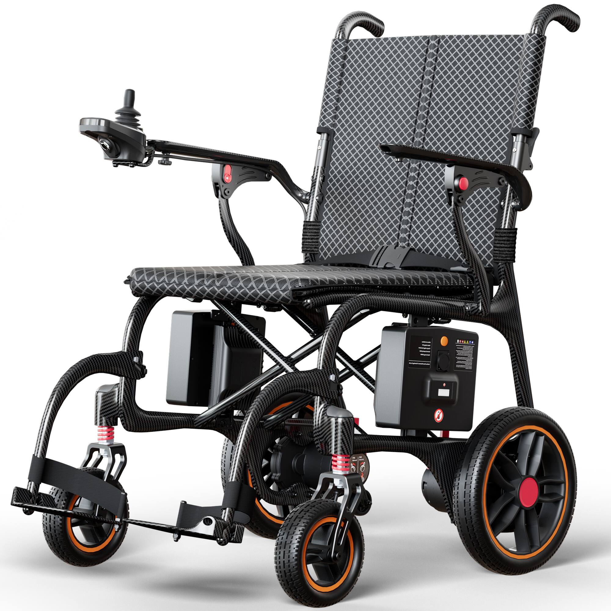 KERDOM - 100% All Carbon Fiber Foldable Electric Wheelchair for Seniors, 29lbs Ultralight All Terrain Motorized Bluetooth Control - Black (2 Batteries) price history on PriceWatchPro