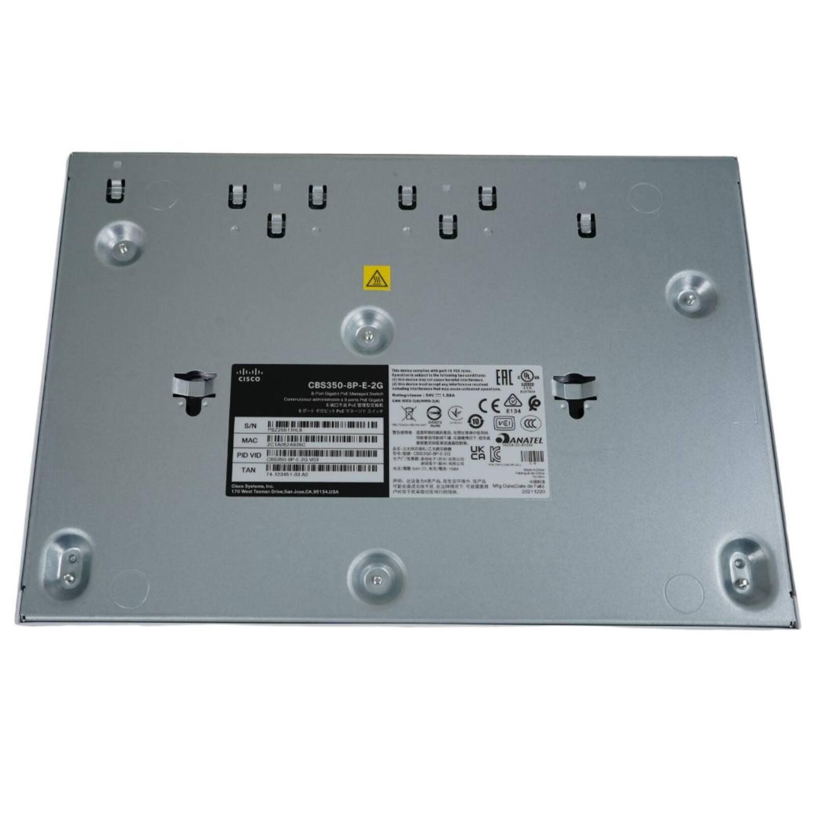 EISEO SN CBS350-8P-E-2G 1 - 18 I EAC - CE .... - VEI CL MAC PO VE TAN ANATEL UK Ca IS