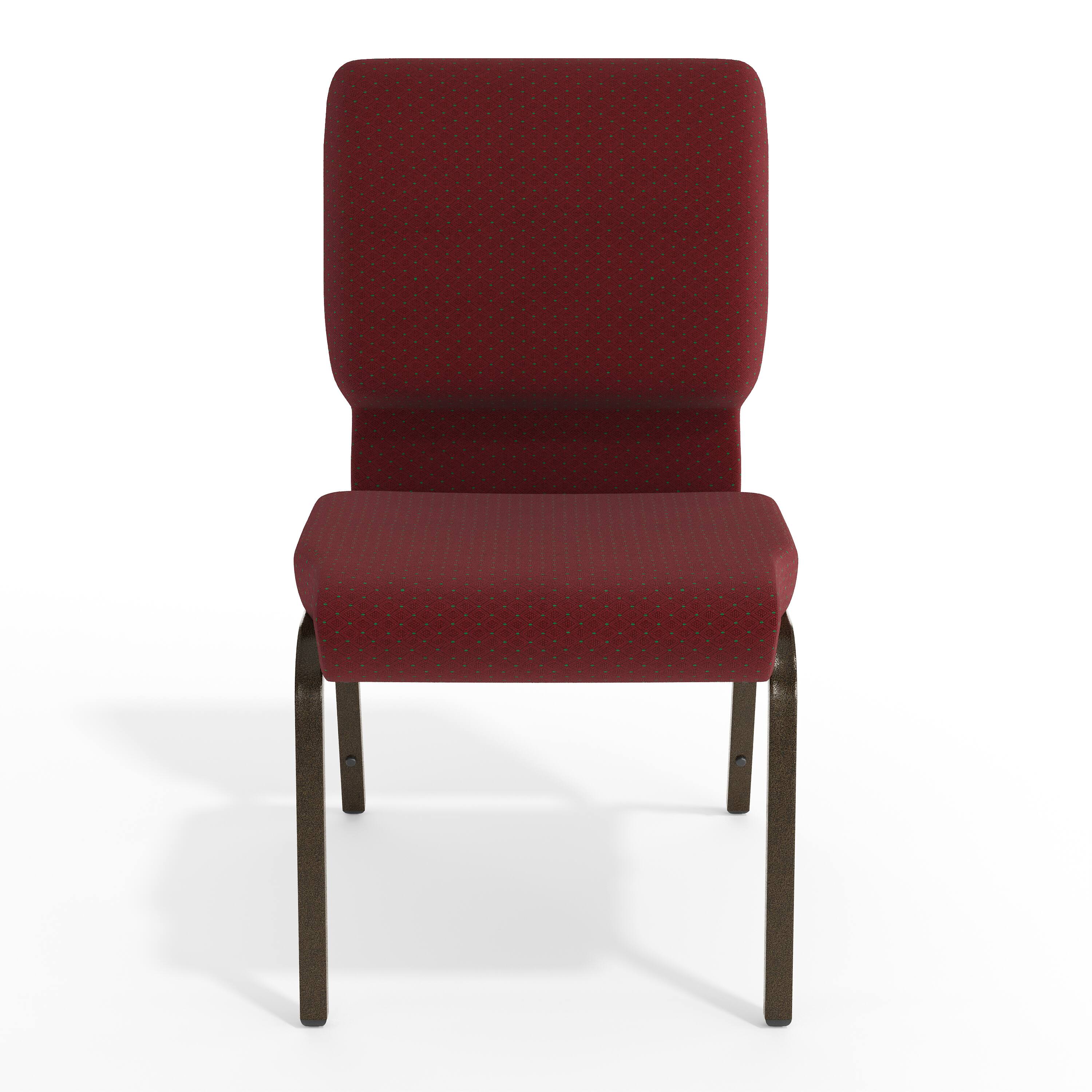 Alt View 9. Emma + Oliver - 18.5"W Stacking Church/Reception Guest Chair - Burgundy Patterned Fabric/Gold Vein Frame.
