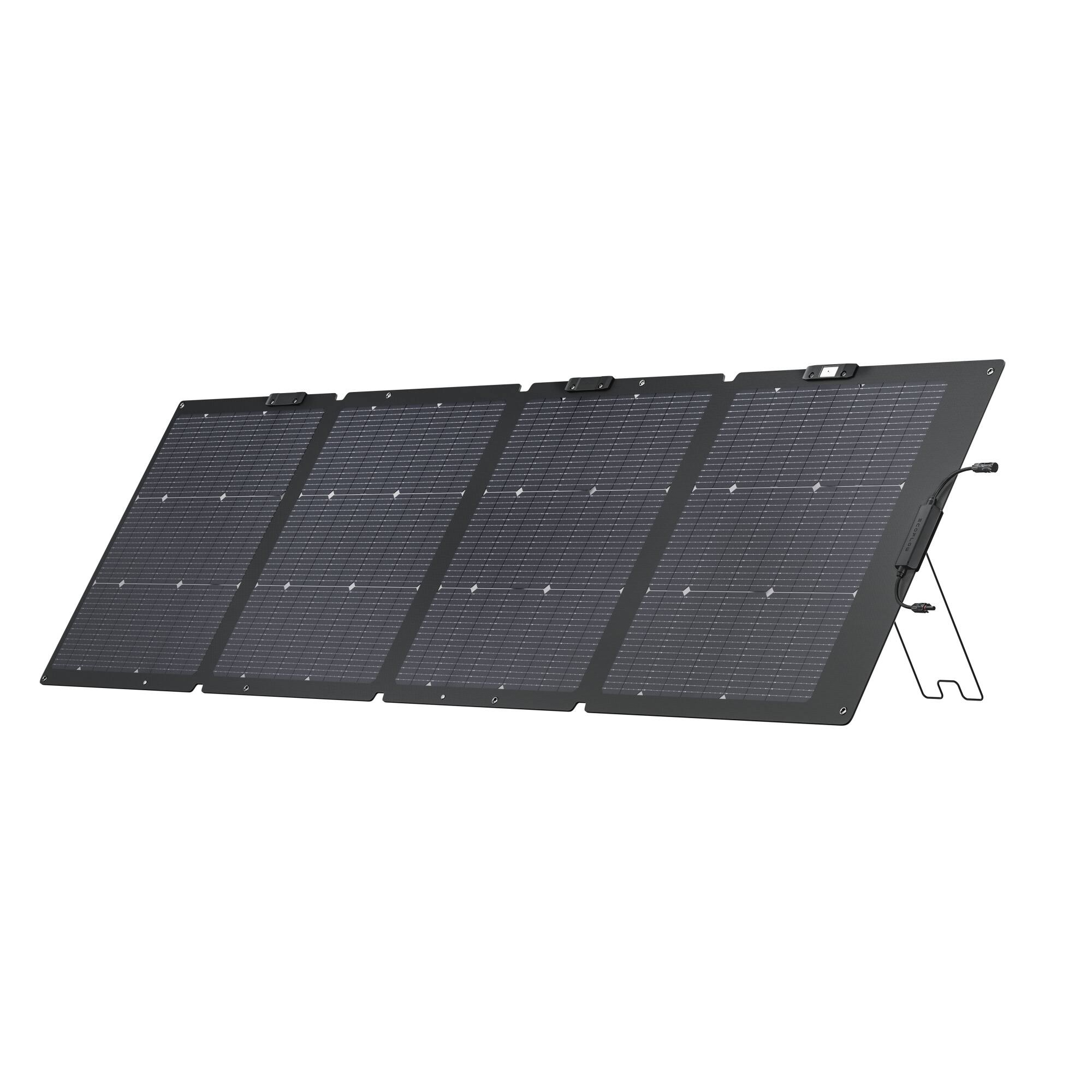 Alt View 1. EcoFlow - NextGen 220W Bifacial Portable Solar Panel - Black.