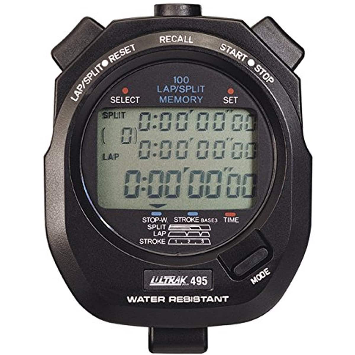 Ultrak - 495-100 Dual Split Memory Stopwatch - Black