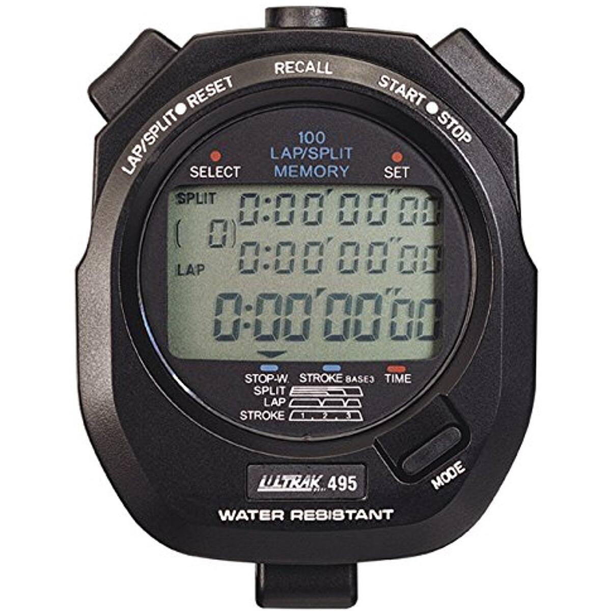 Ultrak - 495-100 Dual Split Memory Stopwatch - Black