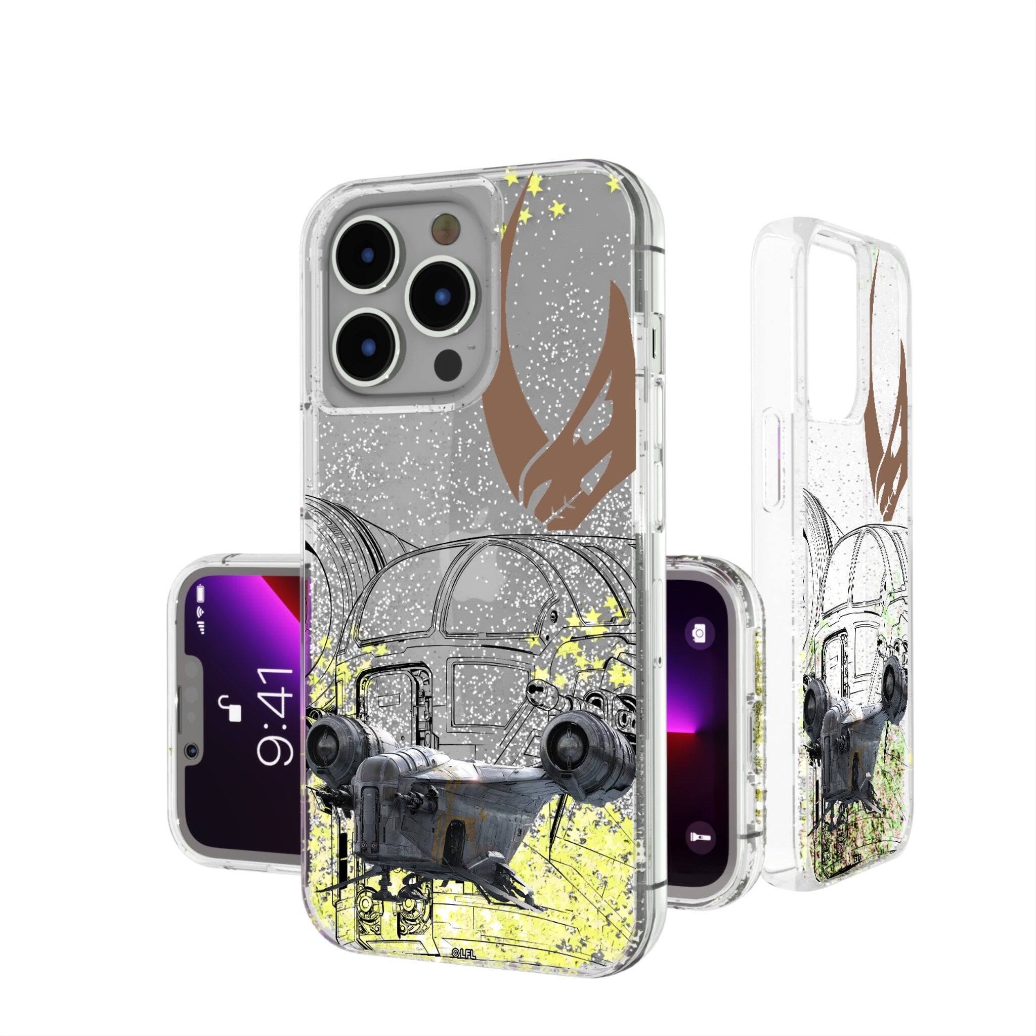 Front. Keyscaper - Star Wars: A New Hope FactionTech Glitter Phone Case - Apple iPhone 14 - Razor Crest.