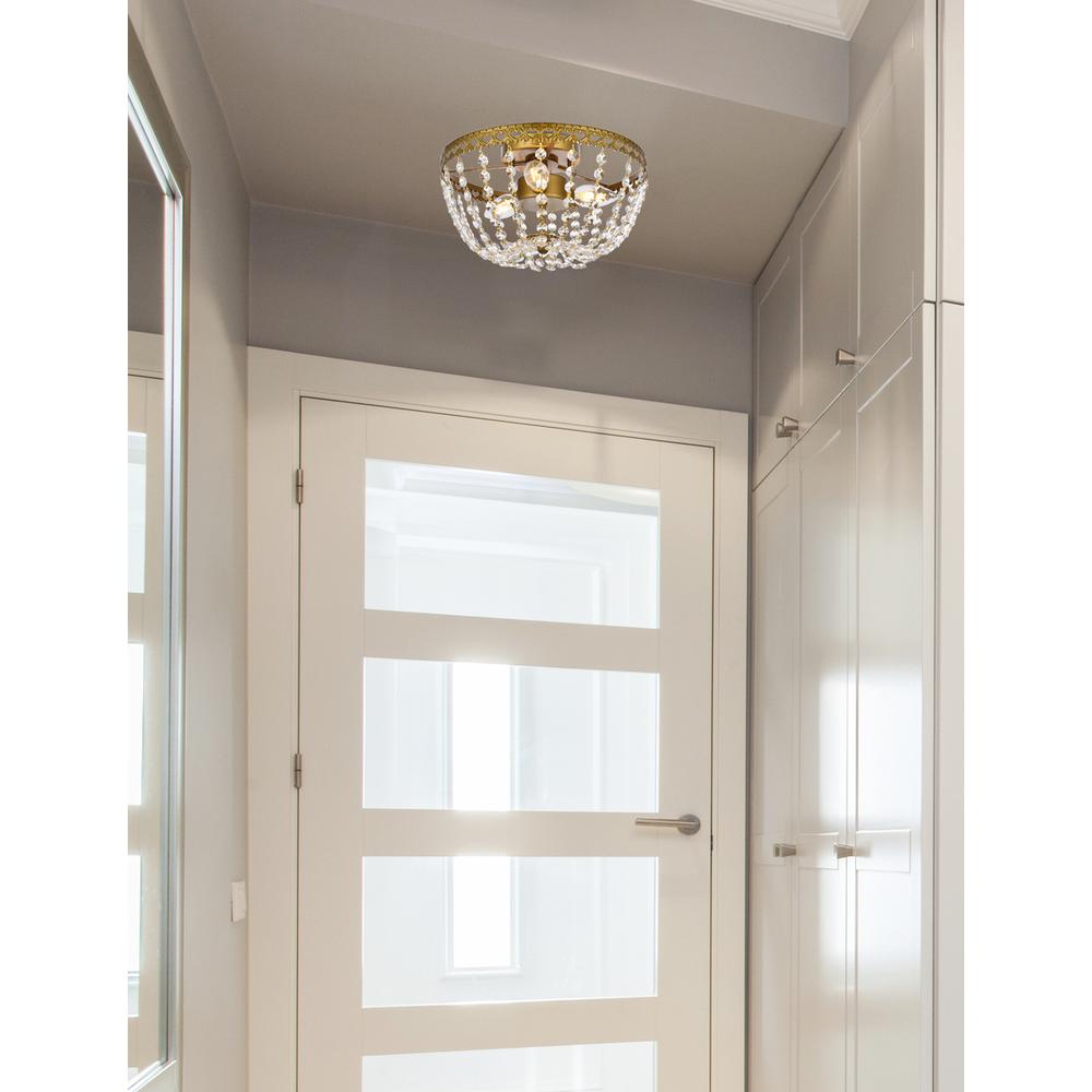 Angle. Elegant Lighting - Kylie 12 inch flush mount in brass - Brass.