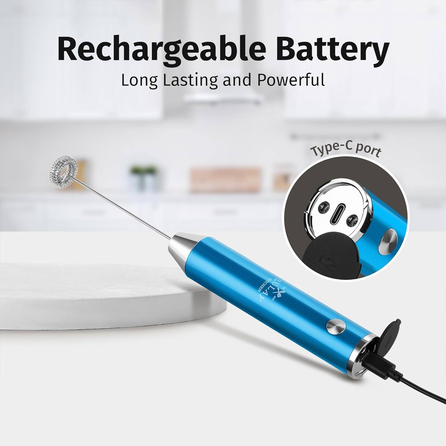 Rechargeable Battery  
Long Lasting and Powerful  

Type-C port