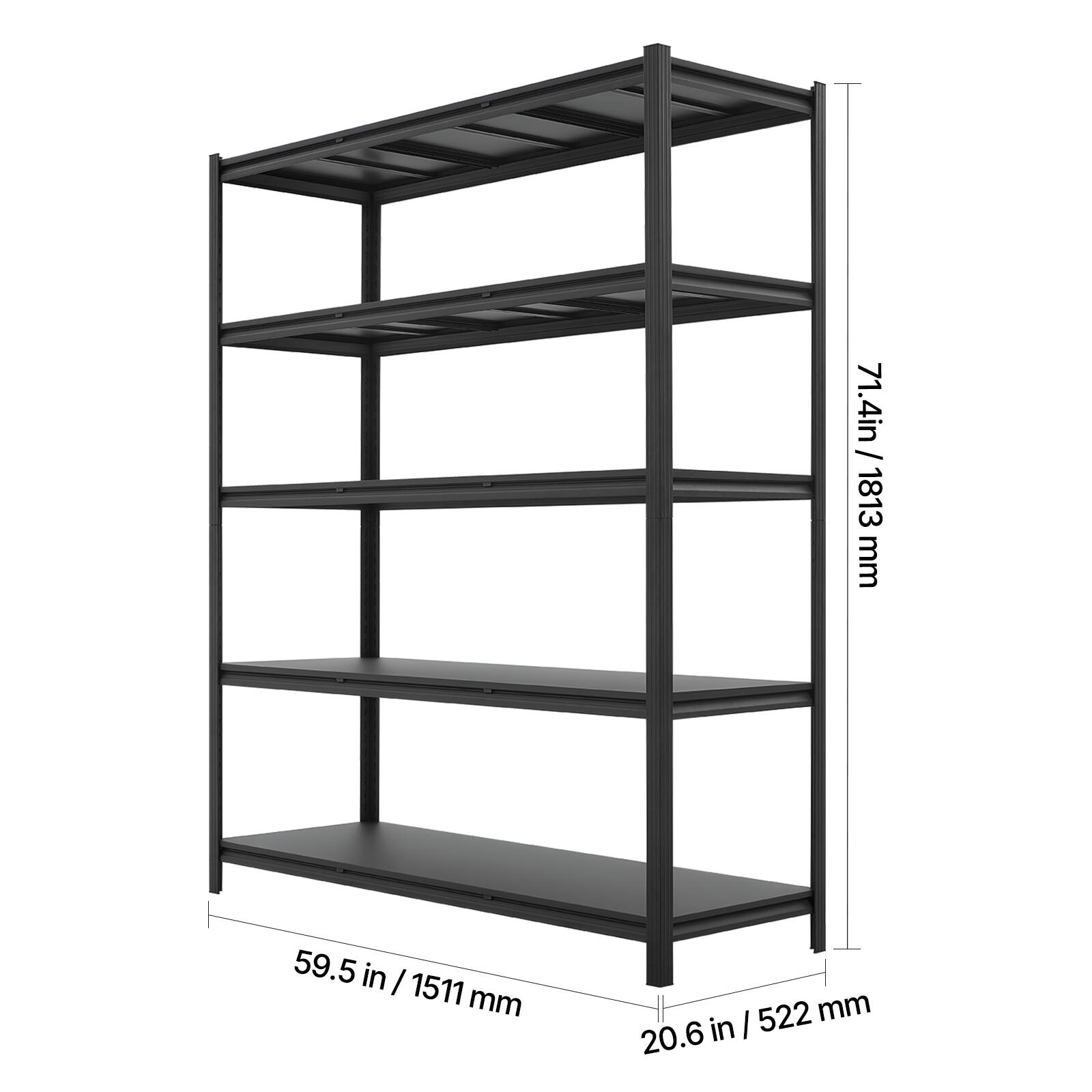 71.4 in / 1813 mm  
59.5 in / 1511 mm  
20.6 in / 522 mm