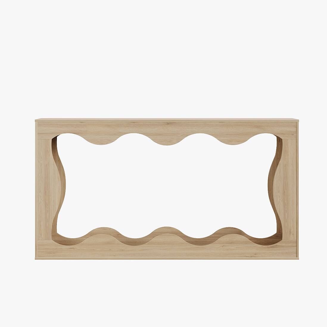 Alt View 1. Acekool - 63" Long Farmhouse Console Table with Storage - Natural.