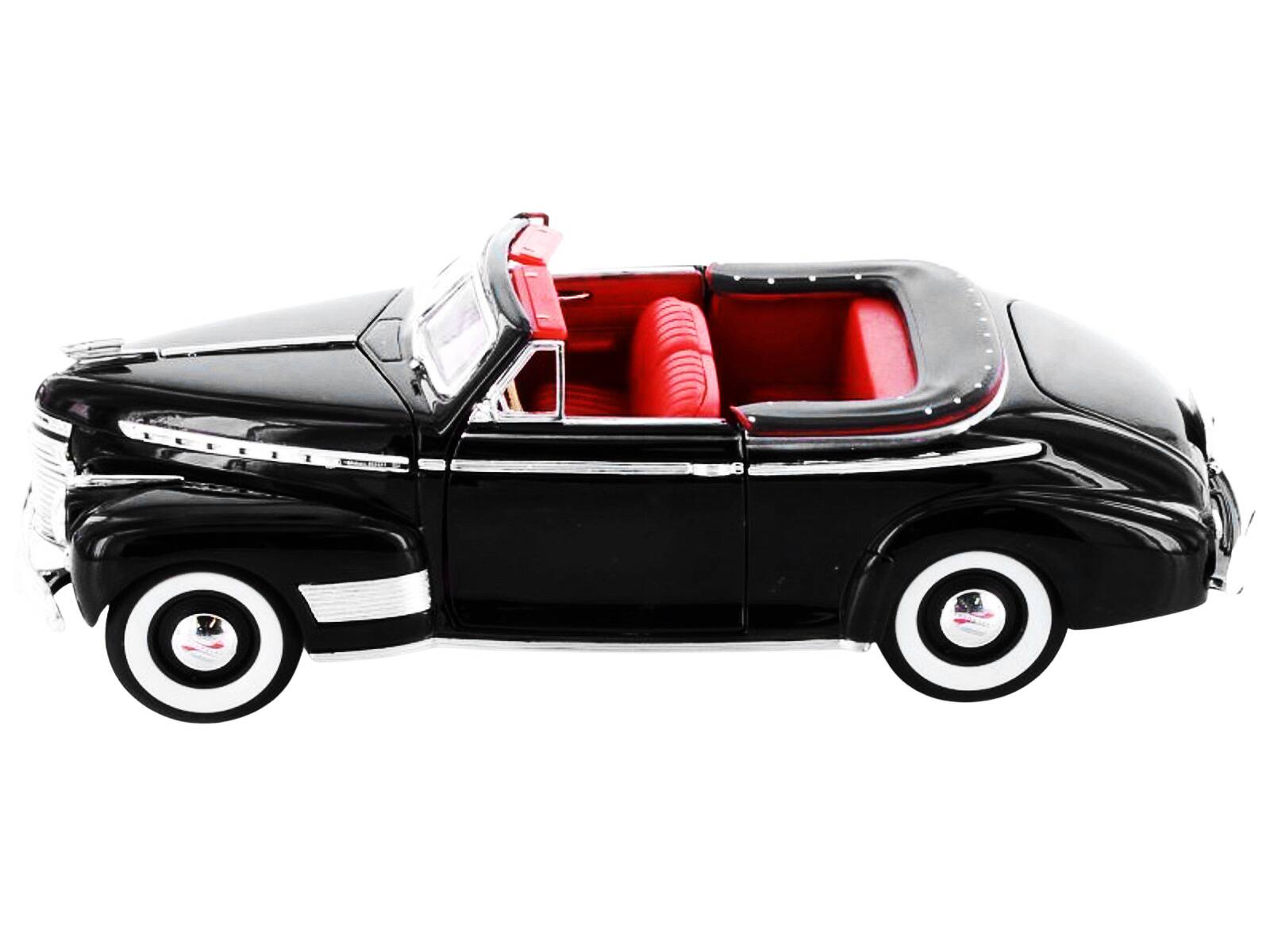 Alt View 2. Welly - 1941 Chevrolet Special Deluxe Convertible Black with Red Interior "NEX Models" 1/24 Diecast Model Car by Welly.