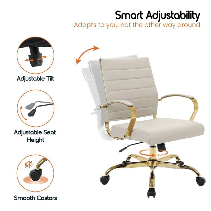 Smart Adjustability  
Adapts to you, not the other way around  

- Adjustable Tilt  
- Adjustable Seat Height  
- Smooth Castors  
- 360°