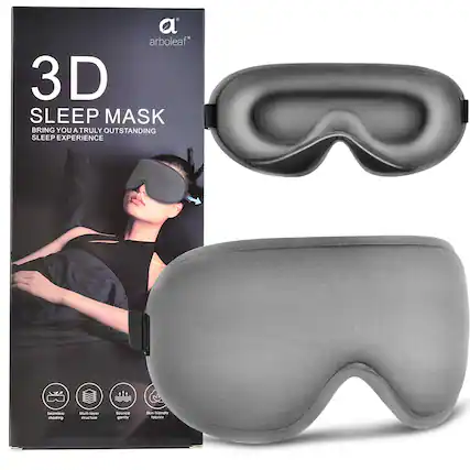 A Arboleaf 3D Sleep Mask brings you a truly outstanding sleep experience. The multi-layered structure of the sleep mask gently blocks out light, making it perfect for blocking out any distractions and ensuring a comfortable and restful sleep.